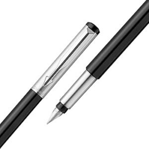 PARKER VECTOR METALLIX CHROME TRIM FOUNTAIN PEN+INK POT 30ML