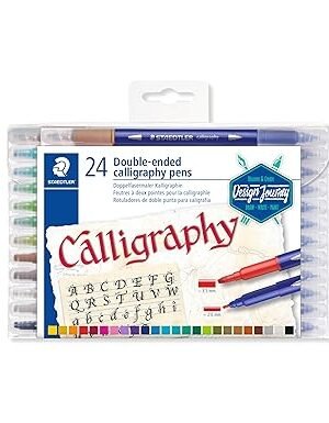 STAEDTLER 3005 TB24 CALLIGRAPHY DOUBLE TIP PEN 24COLOR