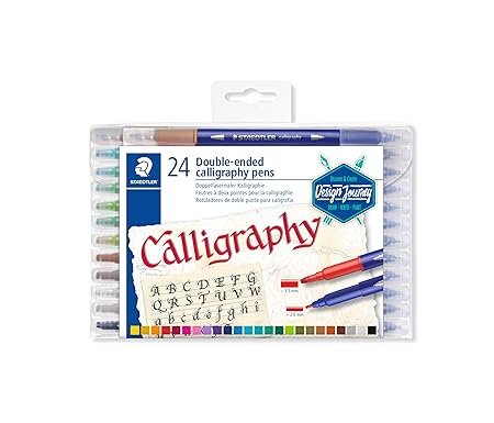 STAEDTLER 3005 TB24 CALLIGRAPHY DOUBLE TIP PEN 24COLOR