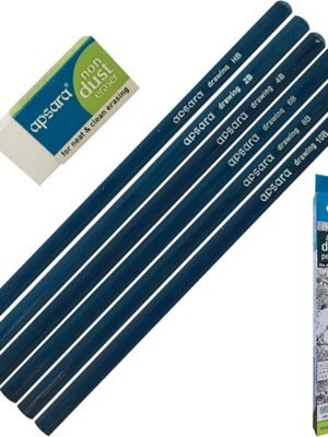 APSARA DRAWING PENCILS ASSORTED HB-2B-4B-6B-8B-10B PACK OF 6PCS