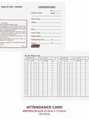 NEELGAGAN ATTENDANCE CARD 100 CARDS BLACK