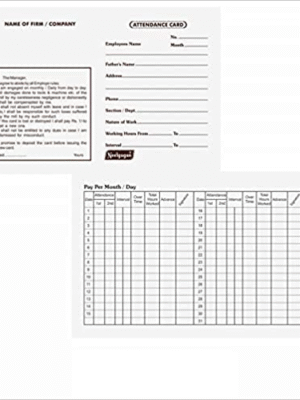 NEELGAGAN ATTENDANCE CARD BROWN 100CARDS