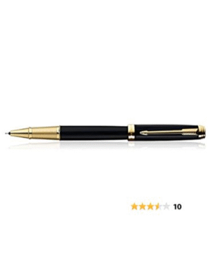 PARKER ODYSSEY LAQUE BLACK GOLD TRIM ROLLER BALL PEN