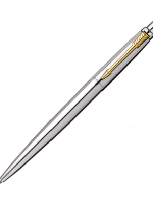 PARKER JOTTER LONDON STAINLESS STEEL GOLD TRIM BALL PEN