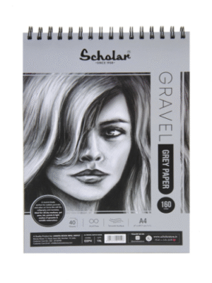 SCHOLAR GSP4 A4 GRAVEL SKETCH PAD GREY PAPER