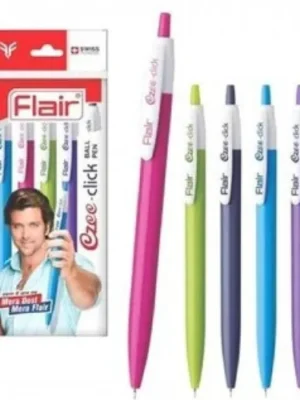 FLAIR EZEE CLICK BALL PEN PACK OF 5 PCS