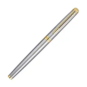 WATERMAN HEMISPHERE STAINLESS STEEL GOLD TRIM ROLLER BALL PEN