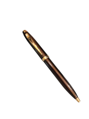 SHEAFFER 9370 COFFEE BROWN WITH GOLD TRIM BALL PEN