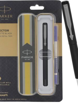 PARKER VECTOR MATTE BLACK GUN METAL TRIM ROLLER BALL PEN