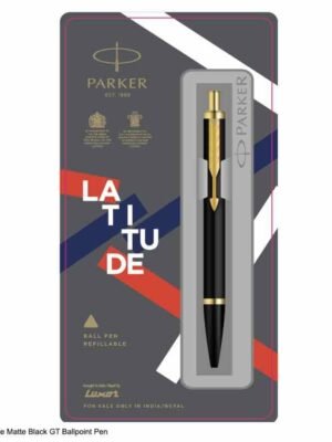 PARKER LATITUDE MATTE BLACK GOLD TRIM BALL PEN