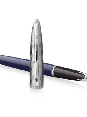 WATERMAN CARENE L'ESSENCE DU BLEU CHROME TRIM FOUNTAIN PEN FINE NIB