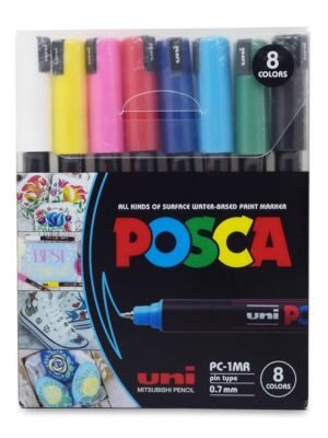 UNIBALL 1MR POSCA SOFT COLOR MARKER 0.7MM PACK OF 8PCS