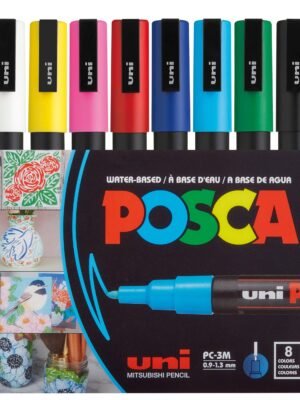 UNIBALL PC-3M POSCA AST COLOR MARKER 1.3MM PACK OF 8PCS