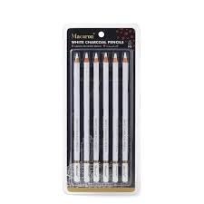MACARON SM050-1 CHARCOAL WHITE PENCIL PACK OF 6PCS