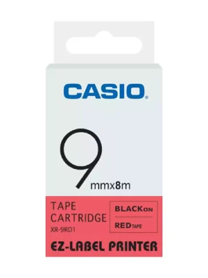 CASIO XR-PGN1 TAPE CARTRIDGE 9MMX8M BLACK ON RED TAPE