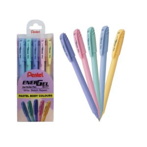 PENTEL ENERGEL BL417 PASTEL BODY COLOR ROLLER BALL PEN BLUE INK PACK OF 5PCS