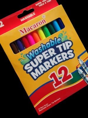 MACARON MCR-1990-89 WASHABLE SUPER TIP MARKERS PACK OF 12PCS