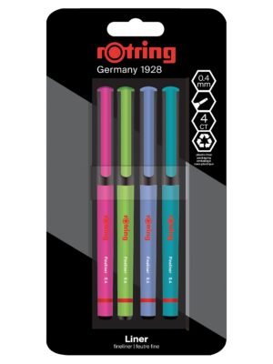 ROTRING 2166331 LINER 0.4MM FINELINER PENS 4PCS SET