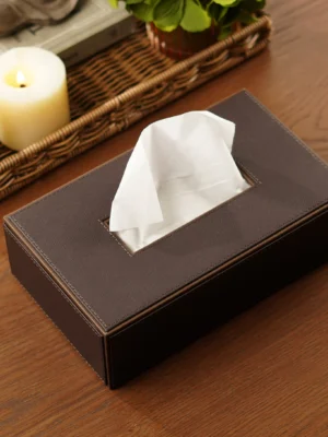 V-CUBE DESIGNS VCDTH2515BR VEGAN LEATHER TISSUE HOLDER BROWN (25X15X7CM)