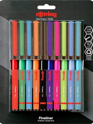 ROTRING 2166220 LINER 0.4MM FINELINER PENS 10PCS SET