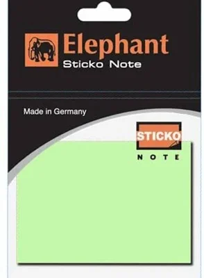 ELEPHANT 106928 3*3 STICKY NOTES GREEN
