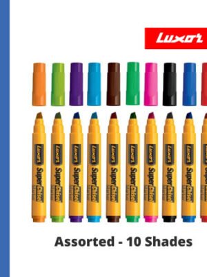 LUXOR 999 SUPER CHISEL MARKER ASSORTED COLOR PACK OF 10PCS