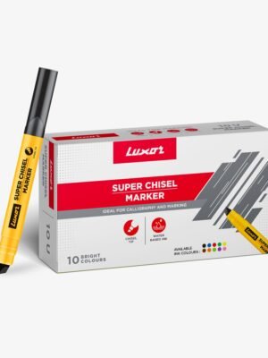 LUXOR 997N SUPER CHISEL MARKER BLACK PACK OF 10PCS