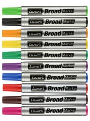 LUXOR 971A BROAD MARKER ASSORTED COLOR PACK OF 10PCS