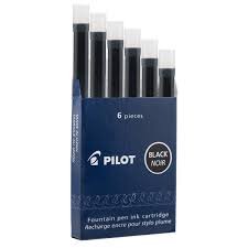 PILOT 2353 INK CARTRIDGE IC50B BLACK PACK OF 6PCS