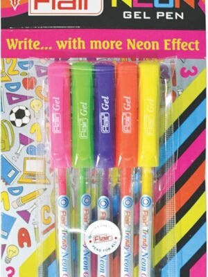 FLAIR NEON TRENDY GEL PEN SET PACK OF 5PCS