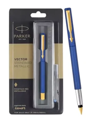 PARKER VECTOR STANDARD METALLIC GOLD TRIM ROLLER BALL PEN